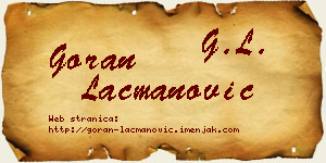 Goran Lacmanović vizit kartica